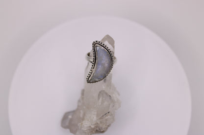 Crescent Moonstone Ring