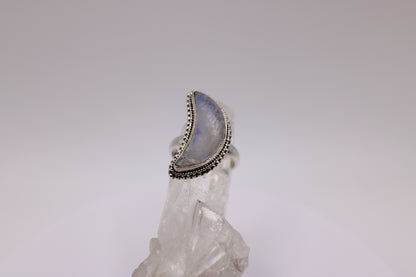 Crescent Moonstone Ring