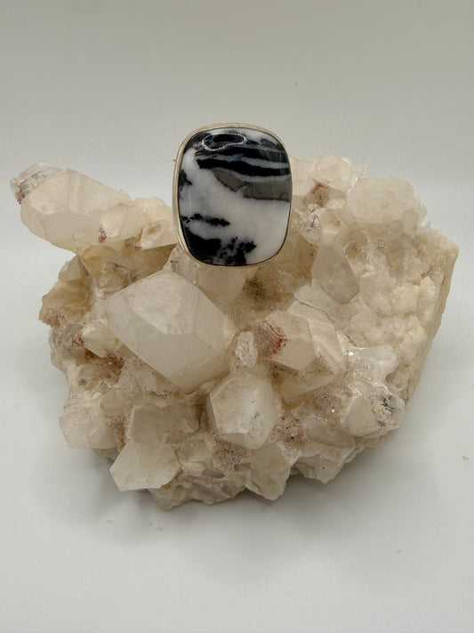 Rectangular Zebra Jasper Ring