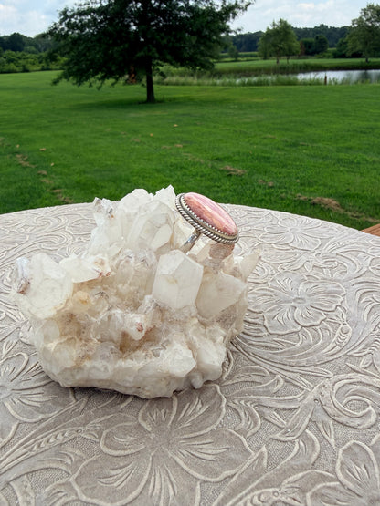 Oval Rhodochrosite Ring