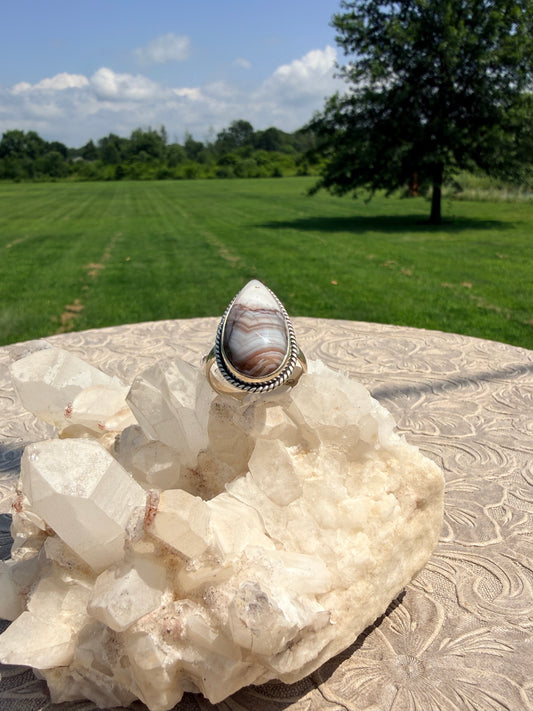 Teardrop Bostwana Agate Ring