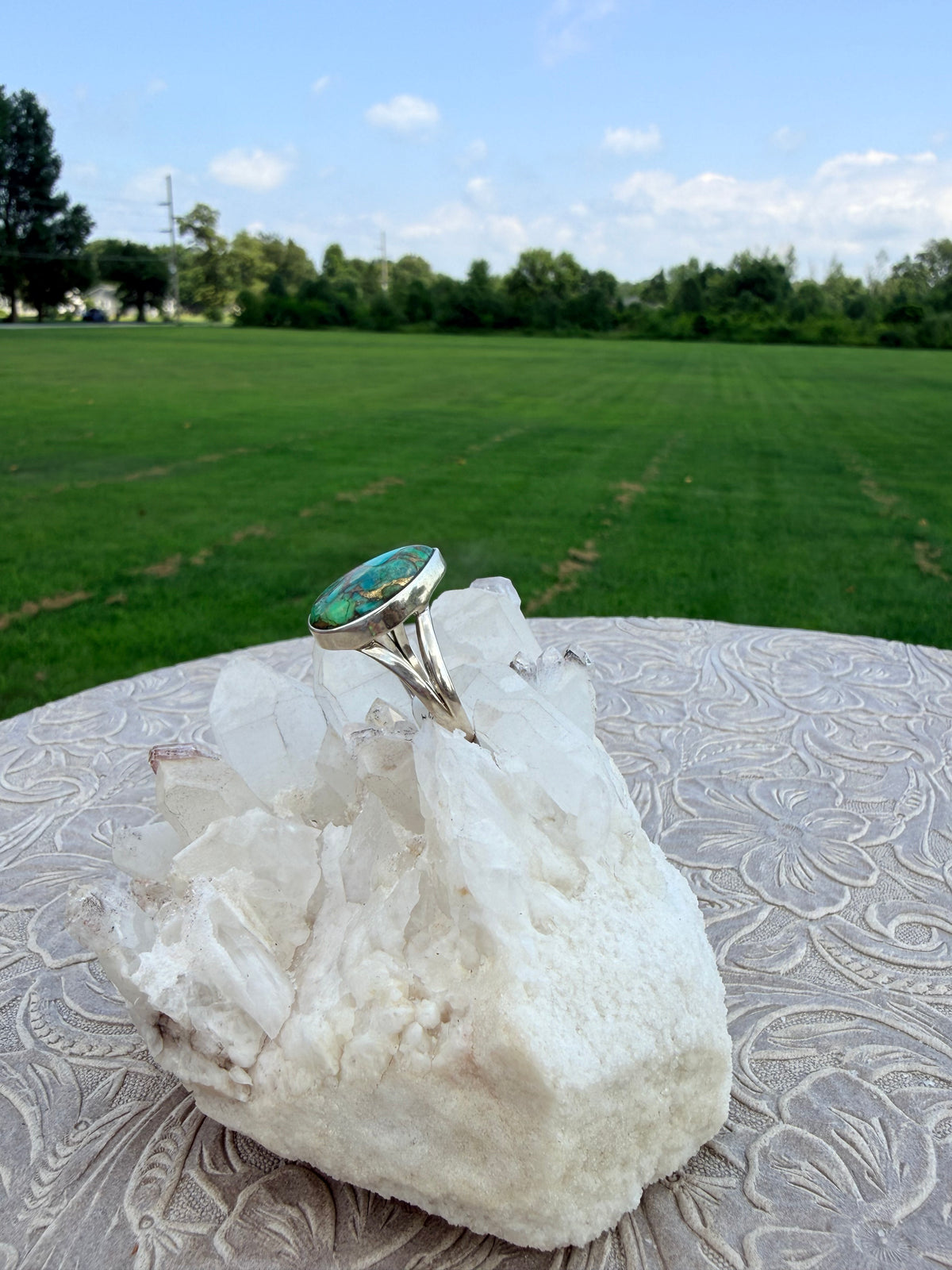 Teardrop Green Mohave Ring