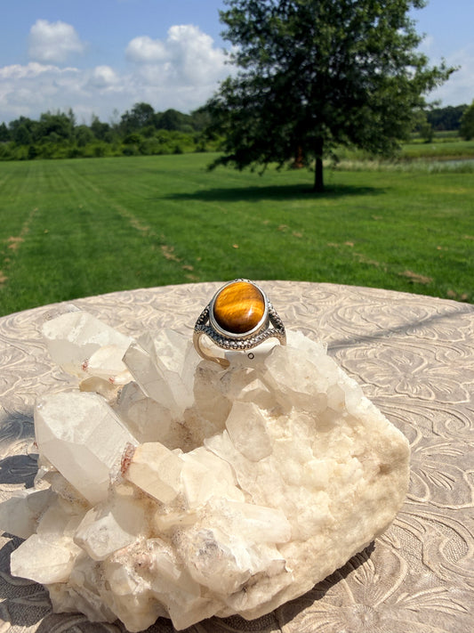 Oval Tigers Eye Ring