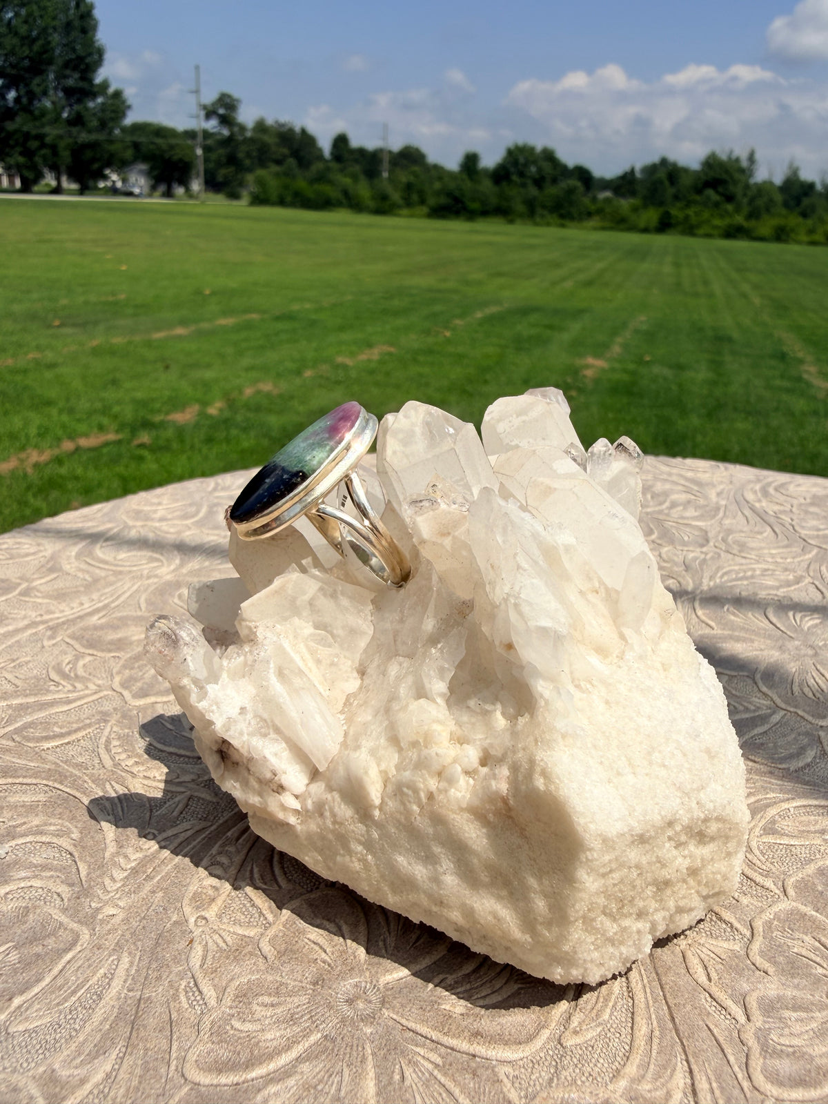 Oval Fluorite Ring