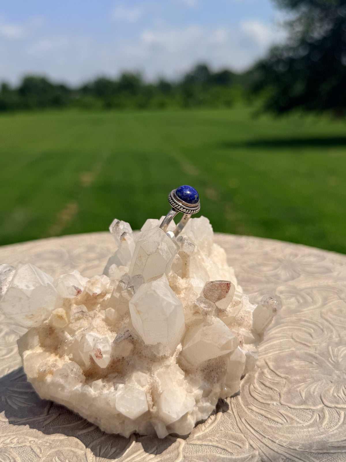 Circle Lapis Lazuli Ring