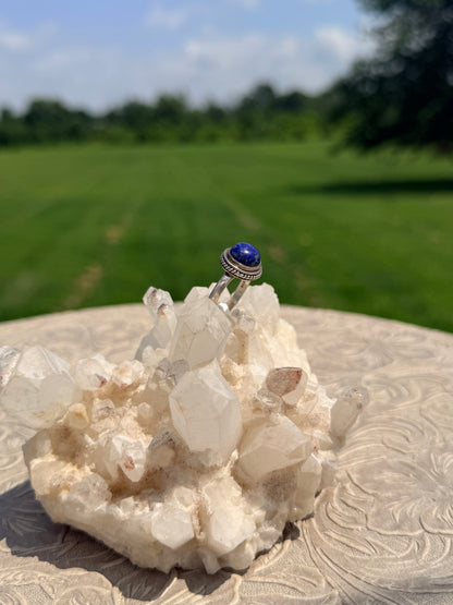 Circle Lapis Lazuli Ring