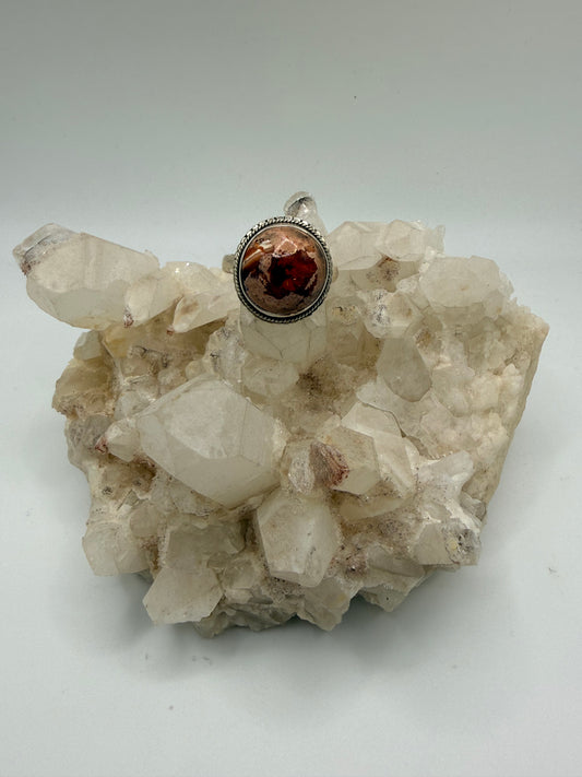 Circle Mexican Fire Opal Ring