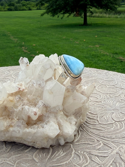 Traingle Larimar Ring