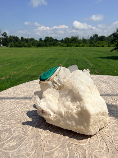 Teardrop Malachite Ring