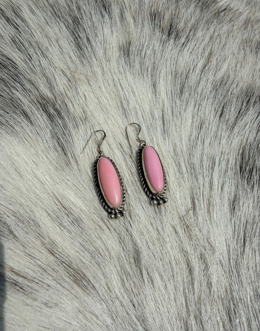 Pink Conch Dangle Earrings