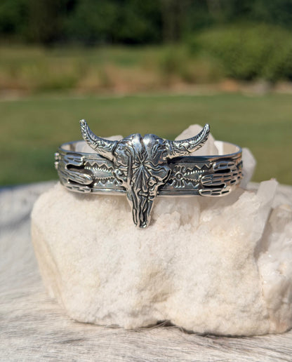 Longhorn Skull Cuff