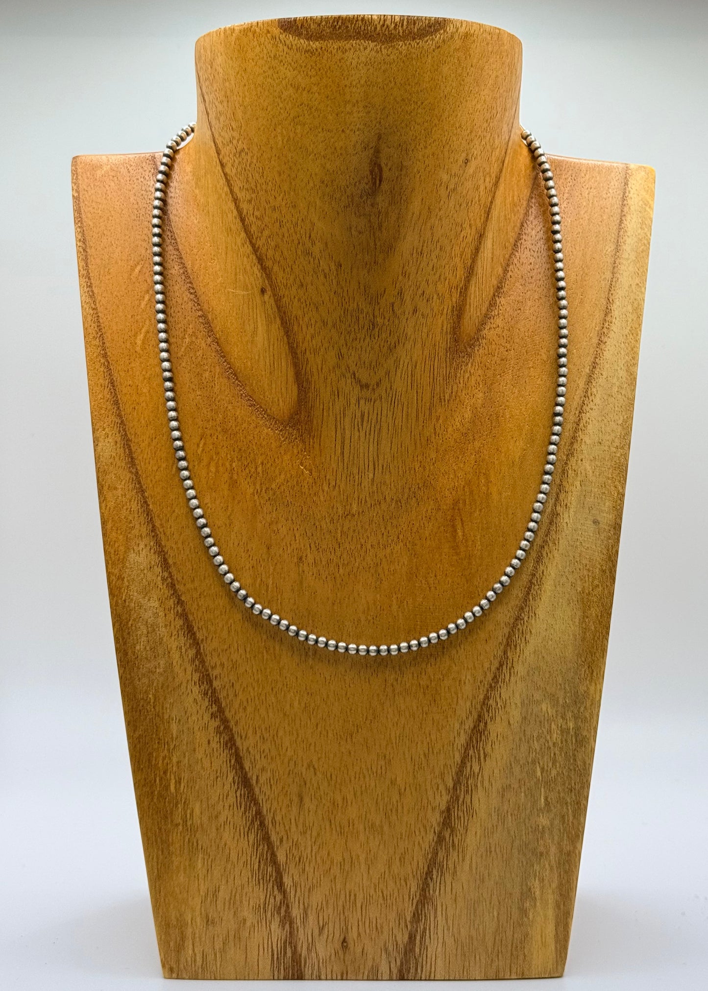 16-inch 3mm Sterling Silver Pearl Necklace With 2-inch Extender