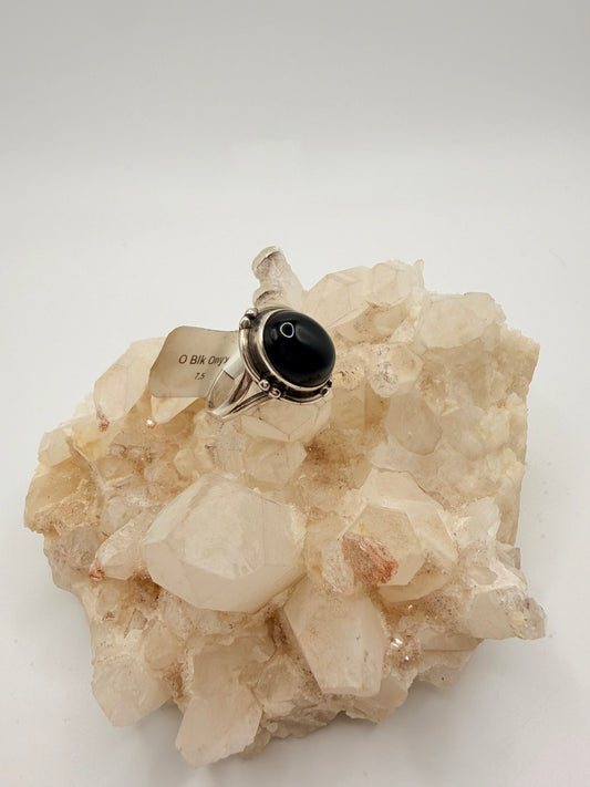 Oval Black Onyx Ring
