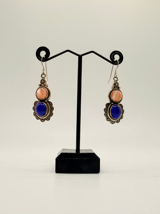 Mother of Pearl & Lapis Dangle