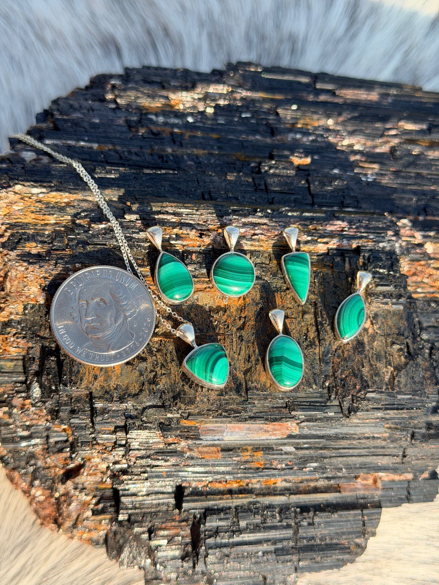 Dainty Malachite Pendants