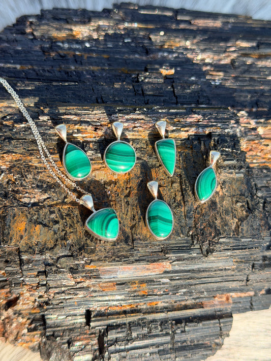 Dainty Malachite Pendants