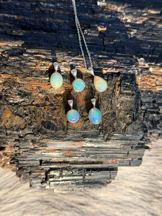 Dainty Ethiopian Opal Pendants