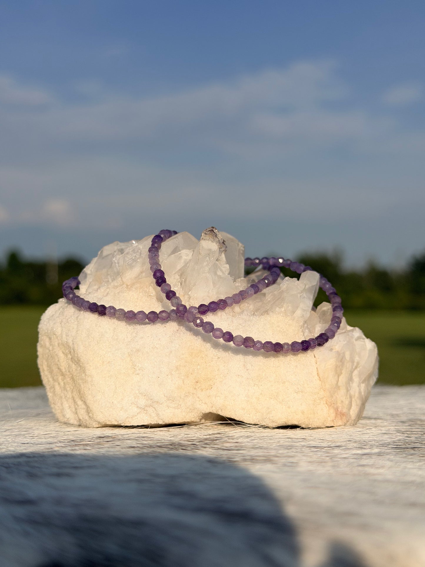 3MM Faceted Amethyst Necklace