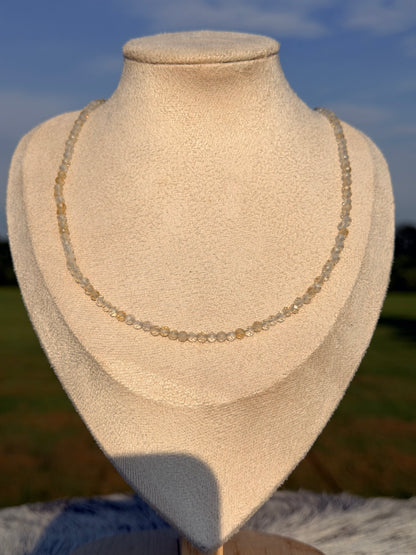 3mm Faceted Citrine Necklace
