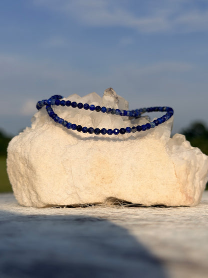 3MM Faceted Lapis Lazuli Necklace