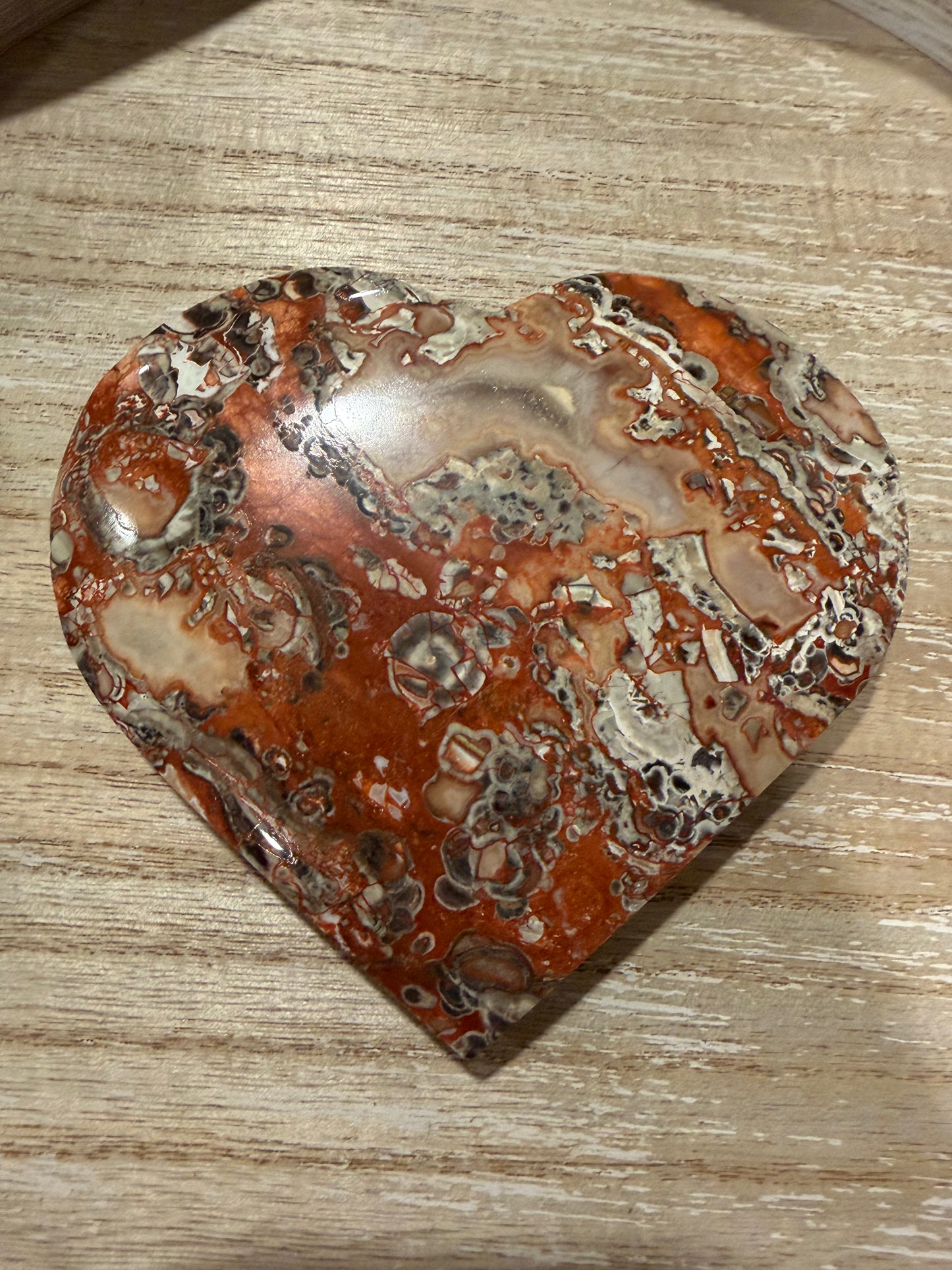 Mexican Crazy Lace Agate Heart