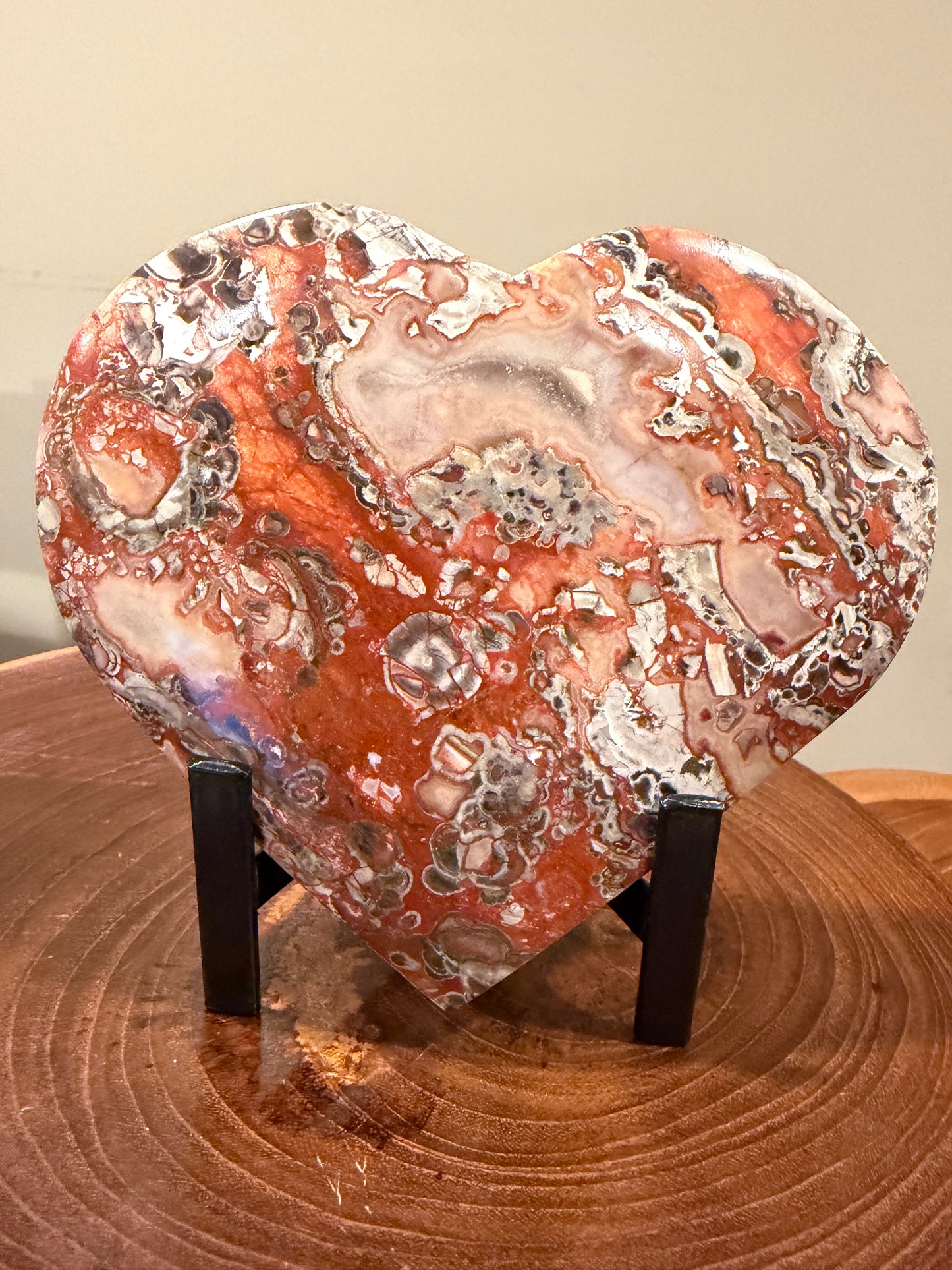 Mexican Crazy Lace Agate Heart