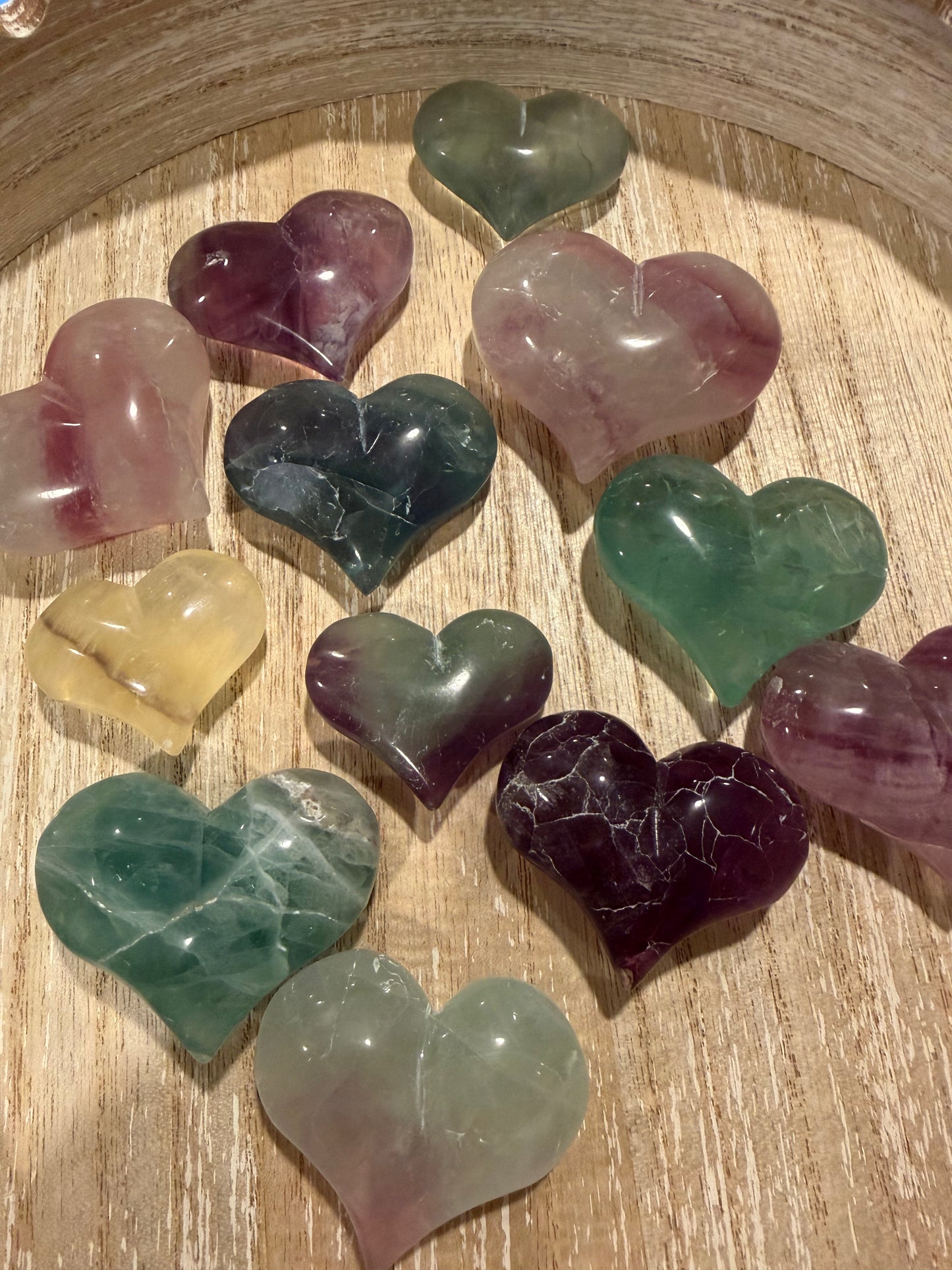 Bubble Fluorite Heart Crystal