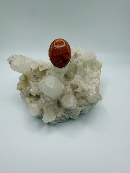 Oval Orange Jasper Ring