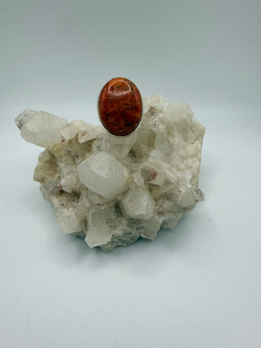 Oval Orange Jasper Ring