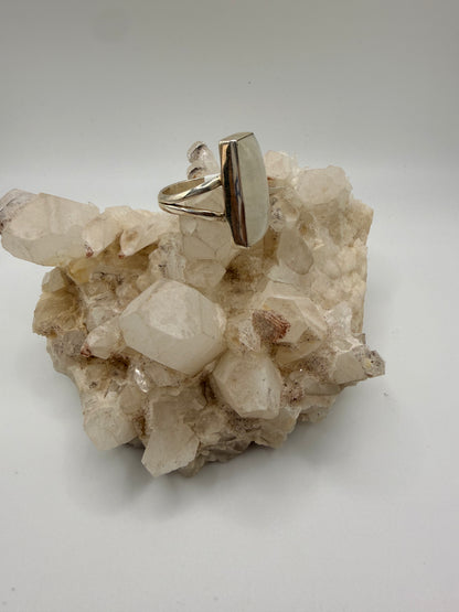 Rectangle Rainbow Moonstone Ring