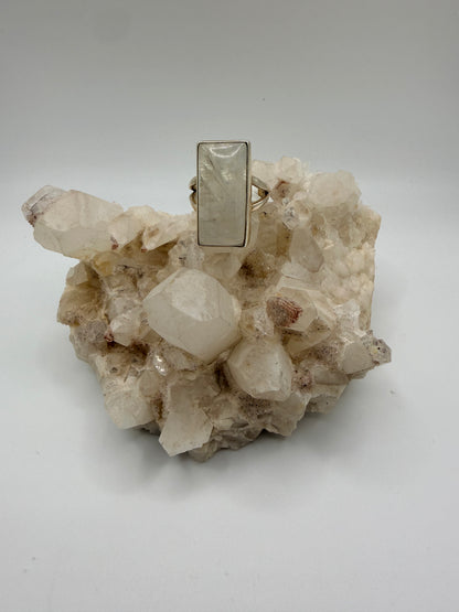 Rectangle Rainbow Moonstone Ring