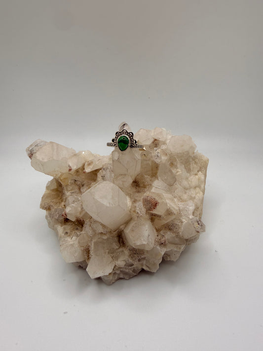 Green Mohave Lotus Ring