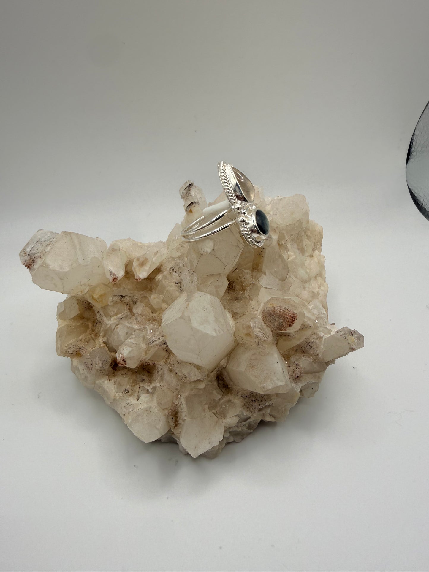 Two Stone Moonstone & Labradorite Ring