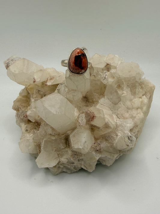 Pearshaped Mexican Fire Opal Ring
