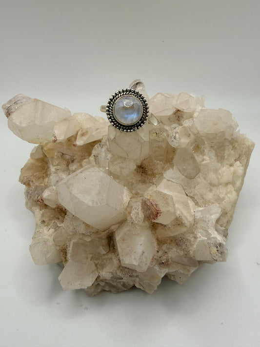 Halo Moonstone Ring
