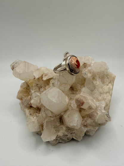 Circle Mexican Fire Opal Ring