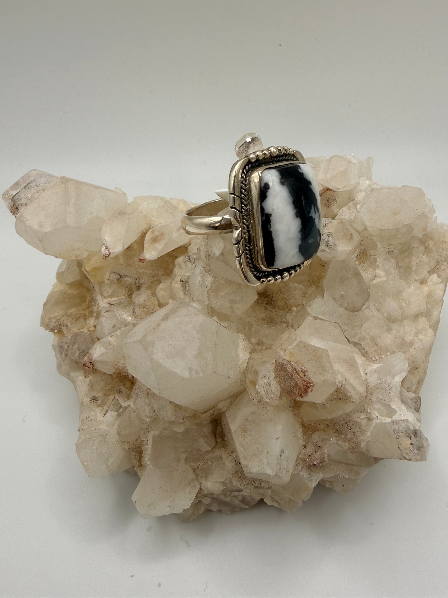 Square Zebra Jasper Ring