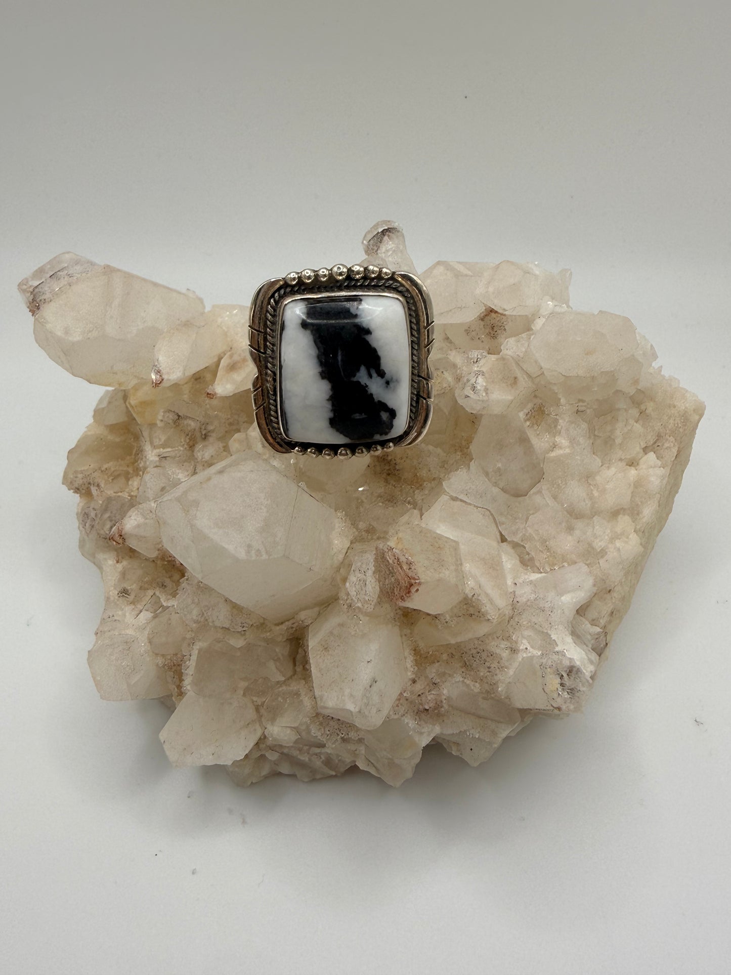 Square Zebra Jasper Ring