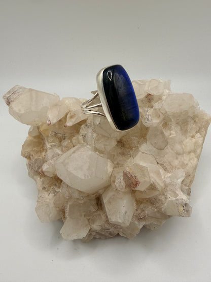 Rectangle Labradorite Ring
