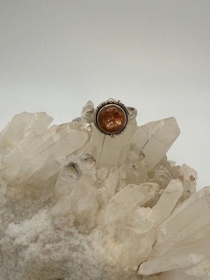 Circle Sunstone Rings