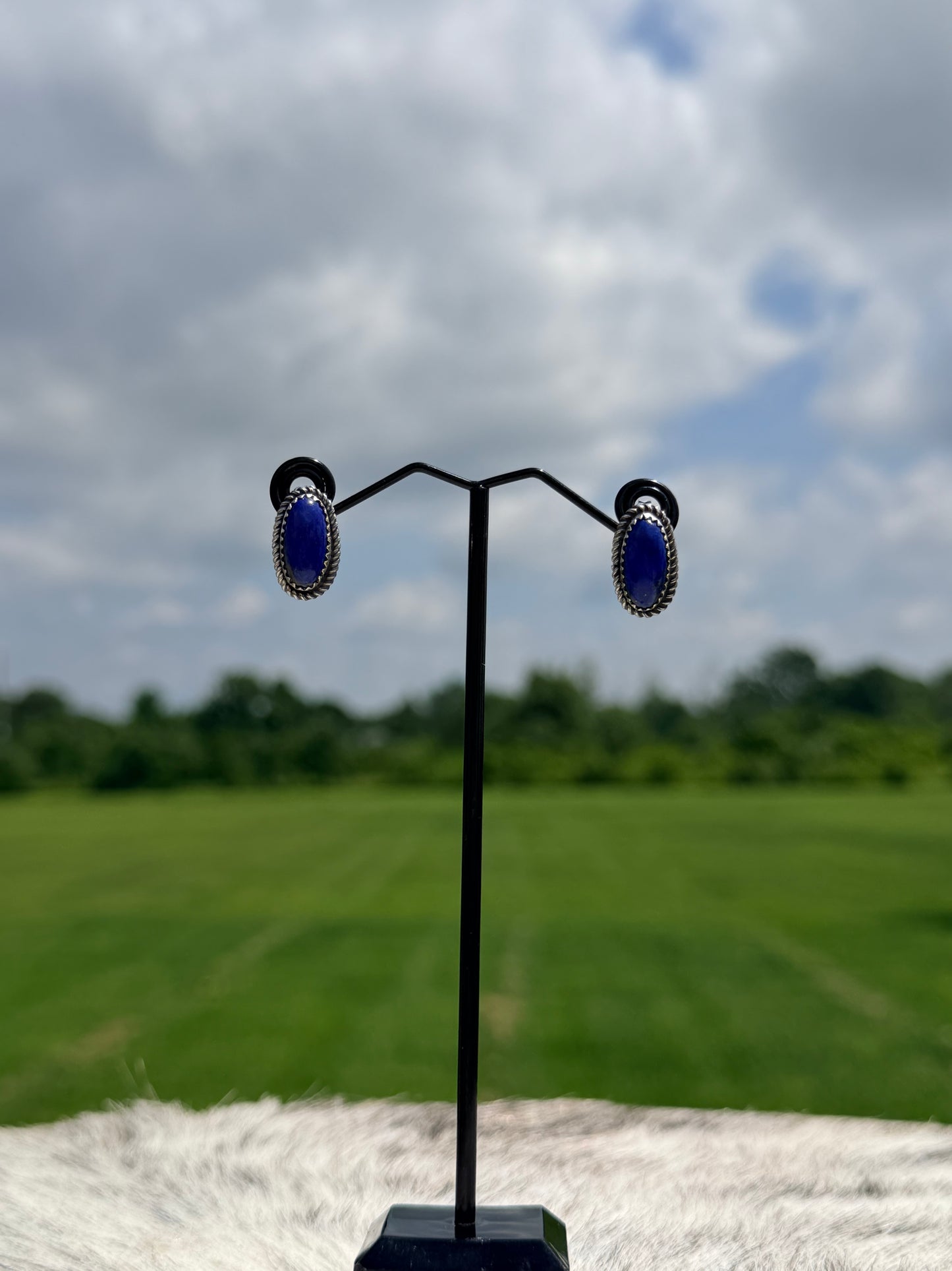 Lapis Post Earrings