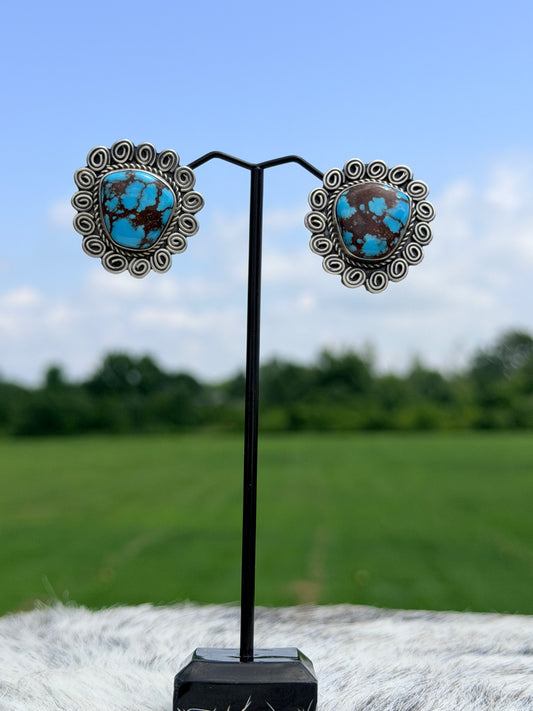 Prince Turquoise Swirl Post Earrings