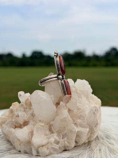 Native Made Double Stone Spiny Oyster Ring