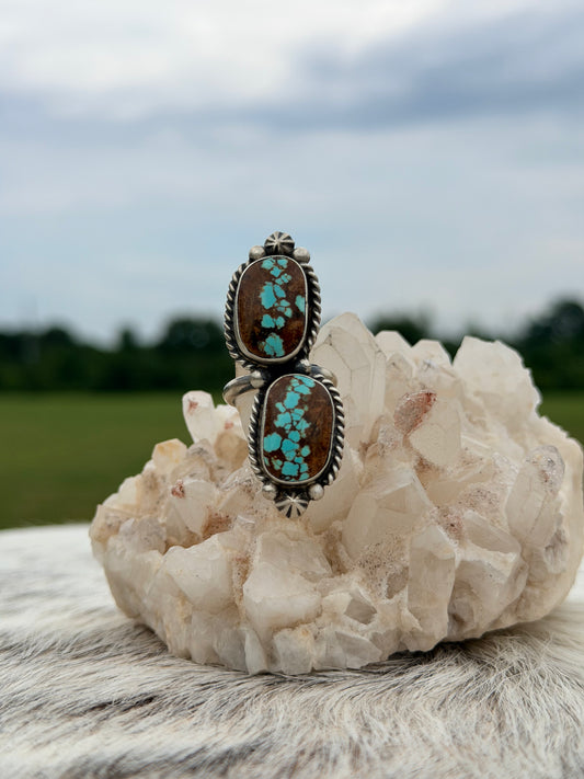 Eugene Belone Double Stone Mine 8 Ring