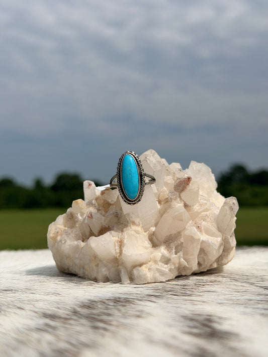 Native Long Oval Turquoise Ring