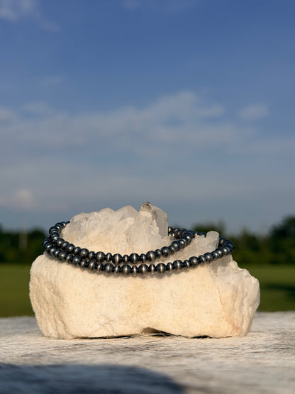 17.5-inch 3mm & 5mm Sterling Silver Pearl Necklace