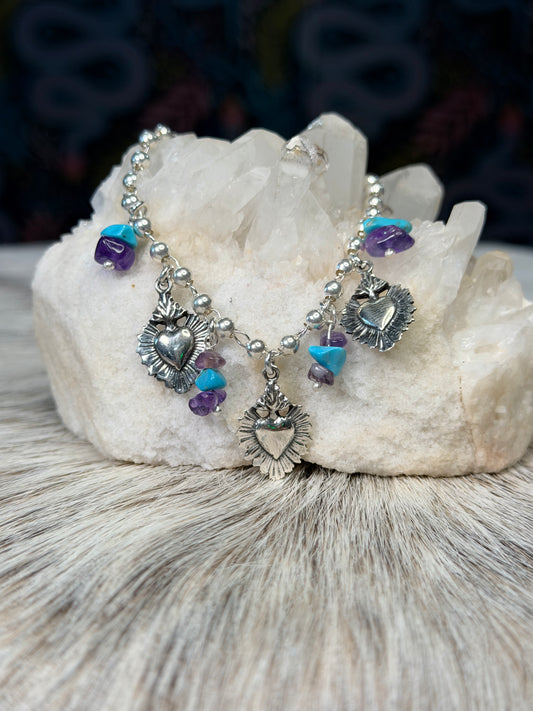 Amethyst Howlite Milagrito Bracelet