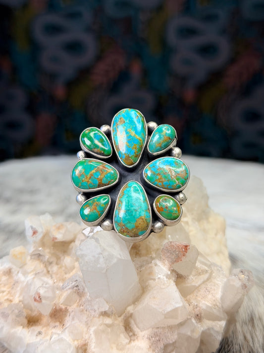 Bonnie Benally Turquoise Cluster Ring