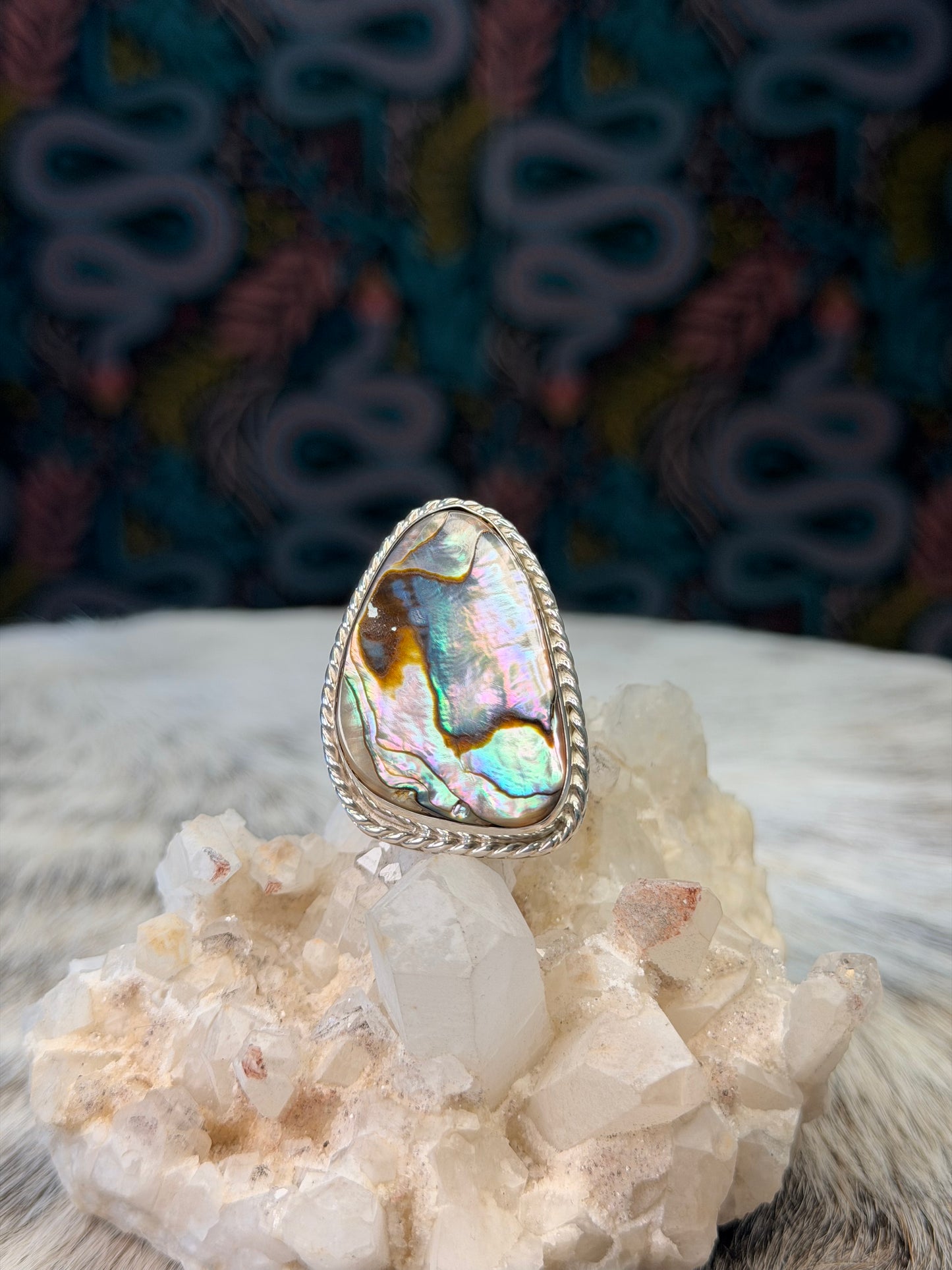 Abalone Freeform Ring