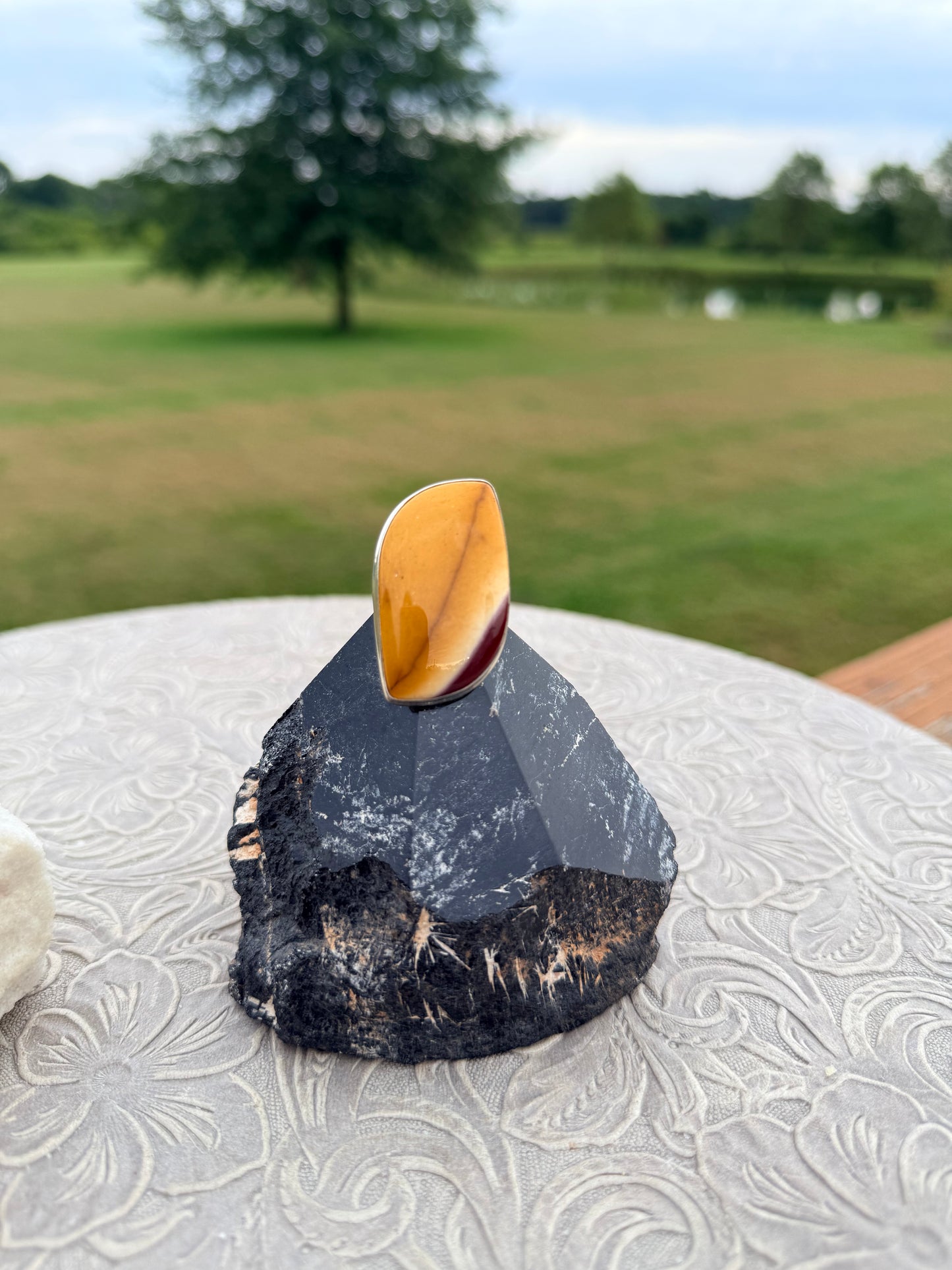 Mookaite Leaf Ring